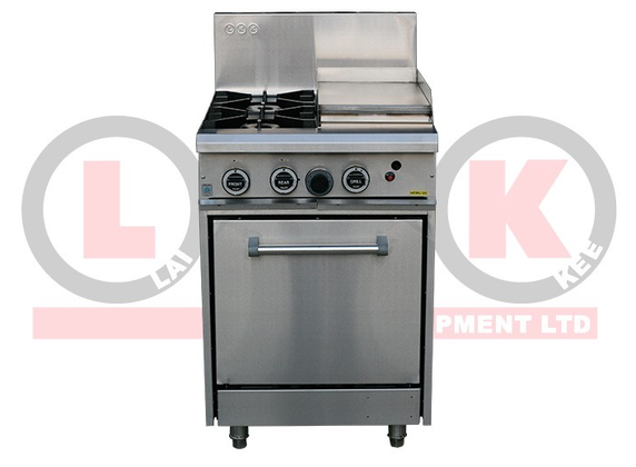 LKK LKKOB4C+O 2 Gas Open Burner Cooktop & 300mm RHS Griddle + Static Oven