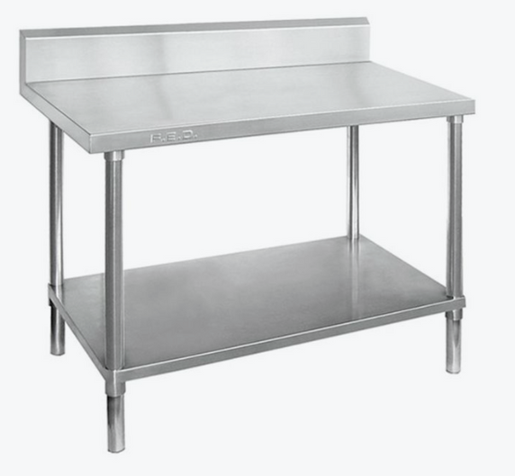 0600-6-WBB Economic 304 Grade Stainless Steel Table with splashback 600x600x900