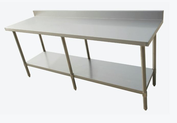 2100x600mm Commercial 304 Grade Stainless Steel Work Bench with Splashback | 2100-6-WBB