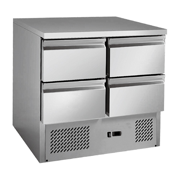 Thermaster Stainless steel 4-Drawers Compact Workbench Fridge - GNS900-4D