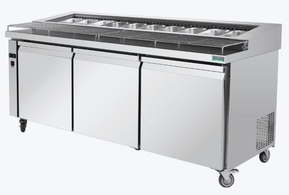 Thermaster Three door DELUXE Pizza Prep Bench - PWB200
