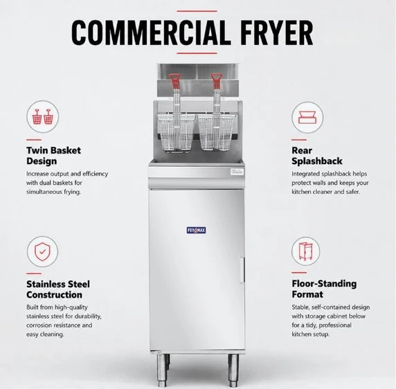 GasMax RC400ELPG Superfast LPG Commercial Single Vat Tube Fryer (394mm Wide)