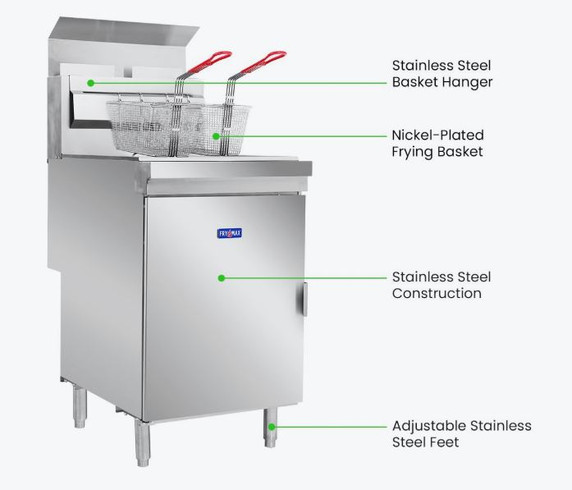 GasMax Superfast Natural Gas Tube Twin Vat Fryer - RC400TE