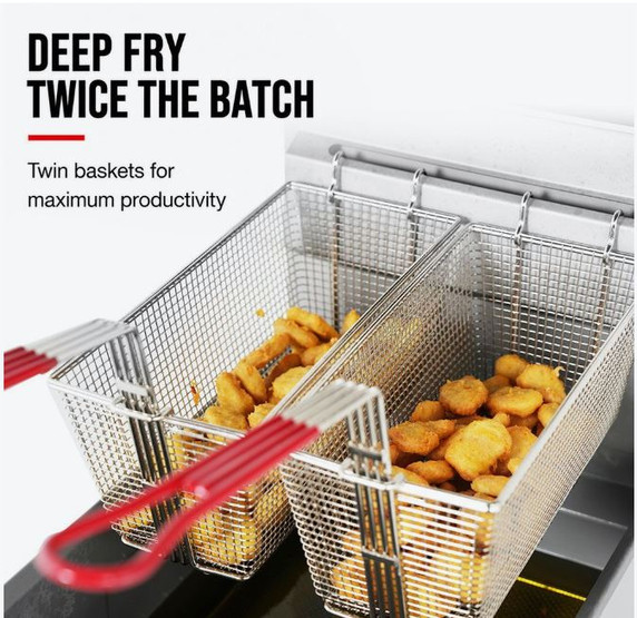 GasMax Superfast Natural Gas Tube Twin Vat Fryer - RC400TE