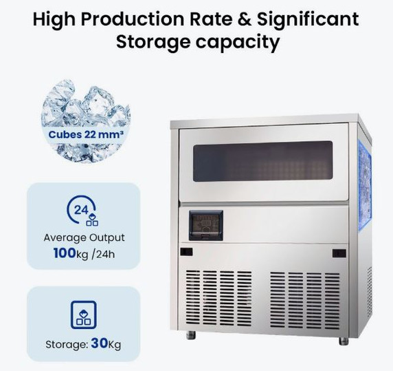 Blizzard SN-101B Commercial Ice Maker – 100kg Full Cube Ice Machine