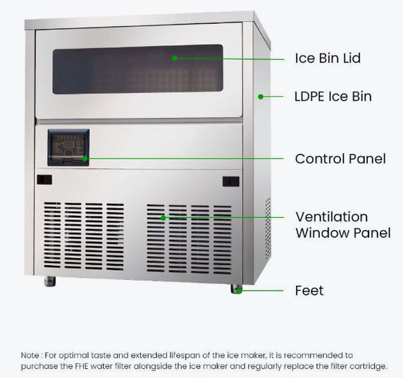  Blizzard SN-81B 80kg Underbench Commercial Cube Ice Machine