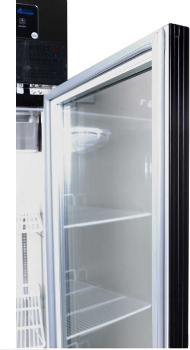 Double Glass Door Black Stainless Steel Upright Freezer - SUFG1000B