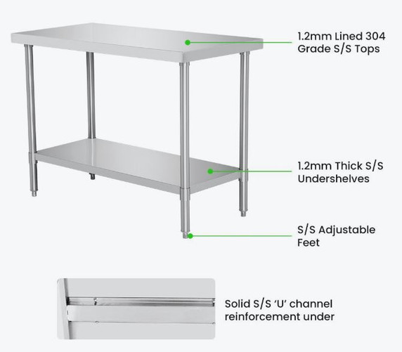 WB6-0900/A Stainless Steel Workbench