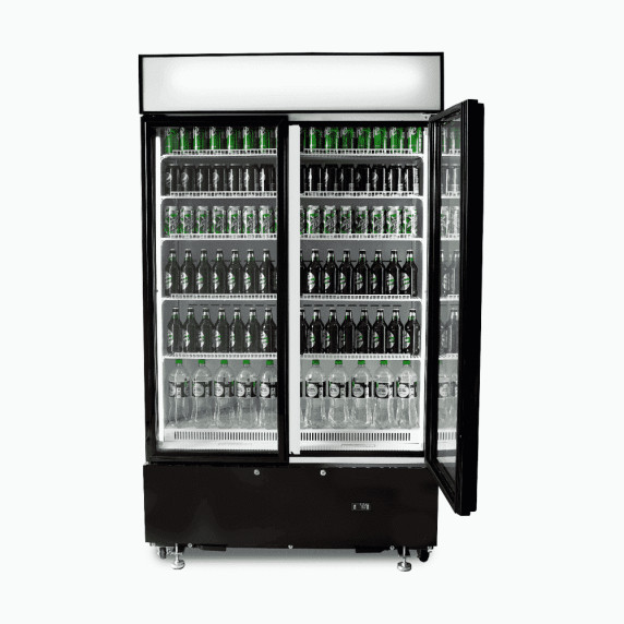 Bromic Upright Display Fridge - 960L - 2 Doors - Flat Glass - Cassette