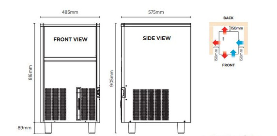 Bromic IM0043SSC Self-Contained Solid Cube Ice Machine