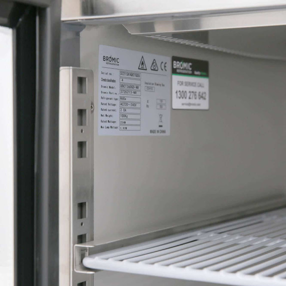 Bromic UBC1360SD-NR Under Bench Fridge - 282L - 2 Doors - Stainless Steel Bromic UBC1360SD-NR Under Bench Fridge - 282L - 2 Doors - Stainless Steel