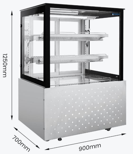 Bonvue SG090FE-2XB 900mm Heated Food Display 340L | Black Trim