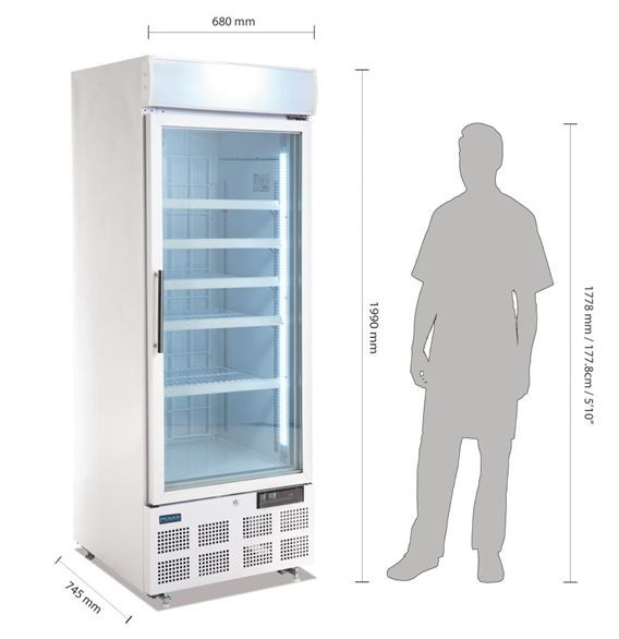 Polar GH506-A G-Series Upright Display Freezer 412Ltr White