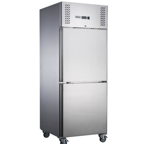 FED-X XURF650S1V Split 2-Door Stainless Steel Upright Commercial Storage Freezer (650L)