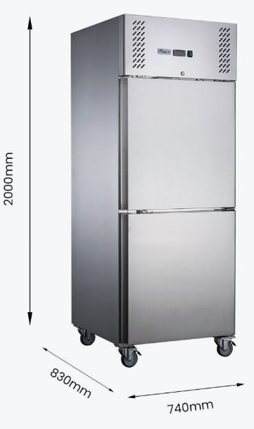 FED-X XURF650S1V Split 2-Door Stainless Steel Upright Commercial Storage Freezer (650L)