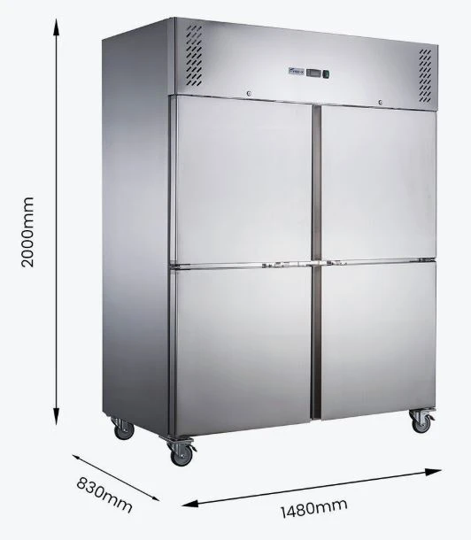 FED-X XURF1410S2V 4 Split Door Upright Commercial Freezer 1410L | 10A