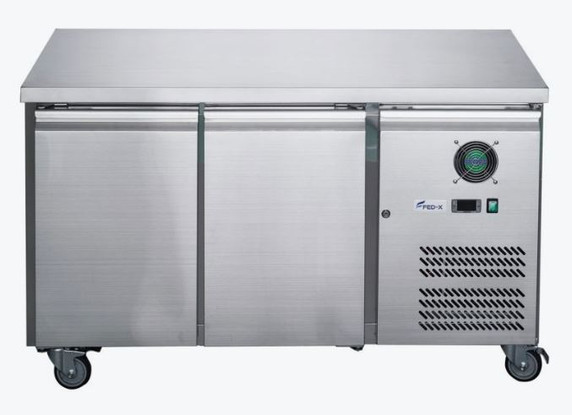 FED-X XUB7C13S2V 2-Door Stainless Steel Commercial Underbench Storage Fridge (282L)