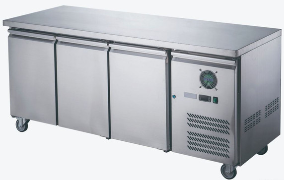 FED-X XUB7C18S3V 417L 3 Solid Door Stainless Steel Underbench Commercial Storage Fridge