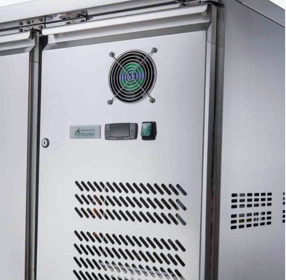 FED-X XUB7F13S2V 282L 2 Solid Door Stainless Steel Underbench Commercial Storage Freezer