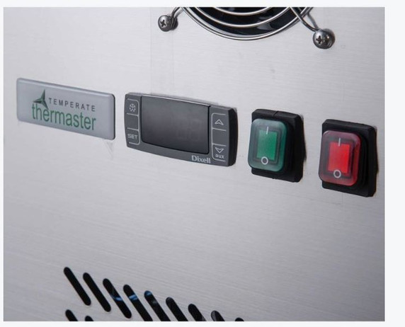 FED-X XUB7C13G2V 282L 2 Glass Door Stainless Steel Underbench Commercial Storage Display Fridge