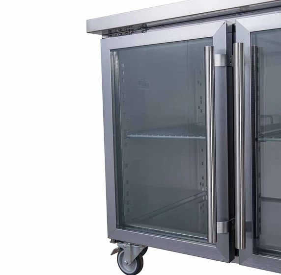 FED-X XUB7C18G3V 417L 3 Glass Door Stainless Steel Underbench Commercial Storage Fridge