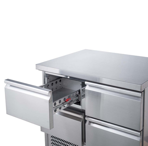 FED-X XGNS900-4D 240L 4 Drawer Stainless Steel Commercial Worktop Bench Fridge