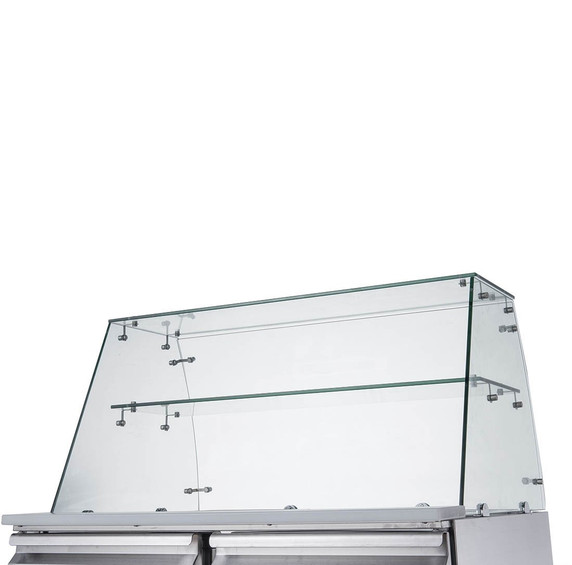 FED-X Two Door Salad Prep Fridge with Square Glass Top - XS900GC FED-X Two Door Salad Prep Fridge with Square Glass Top - XS900GC