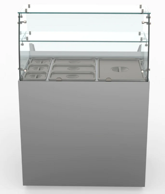 FED-X Two Door Salad Prep Fridge with Square Glass Top - XS900GC FED-X Two Door Salad Prep Fridge with Square Glass Top - XS900GC