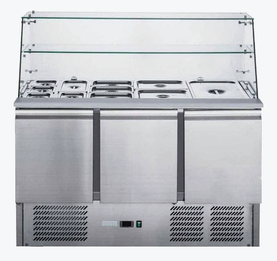 FED-X XS903GC 368L 3 Door Stainless Steel Saladette