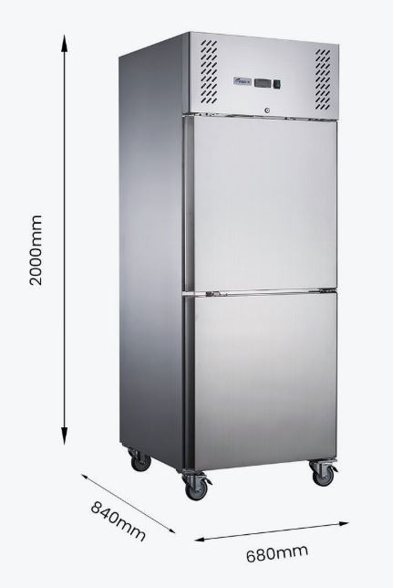 FED-X XURF600S1V 618L Split Door Upright Stainless Steel Commercial Storage Freezer