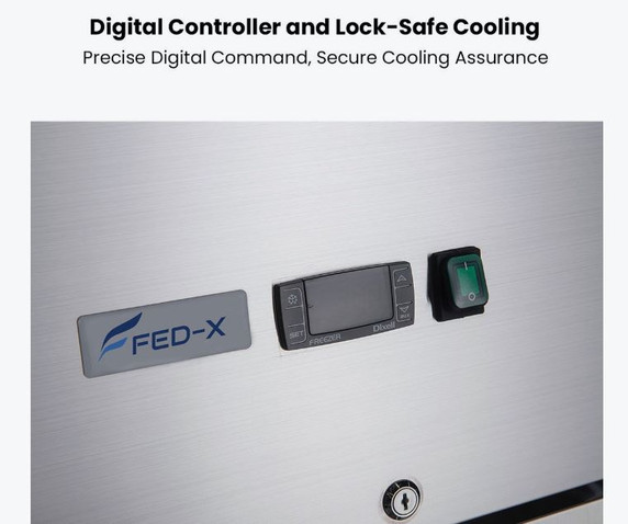 FED-X S/S Two Full Glass Door Upright Fridge - XURC1200G2V