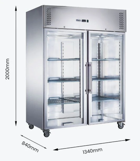 FED-X XURF1200G2V 2 Glass Door Upright Display Freezer 1236L | 10A