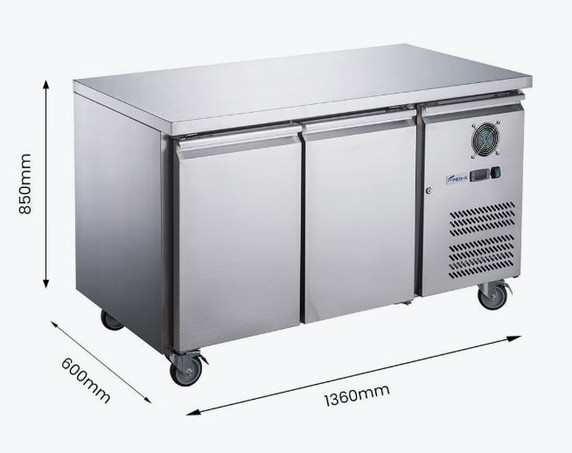 FED-X S/S Two Door Bench Fridge - XUB6C13S2V