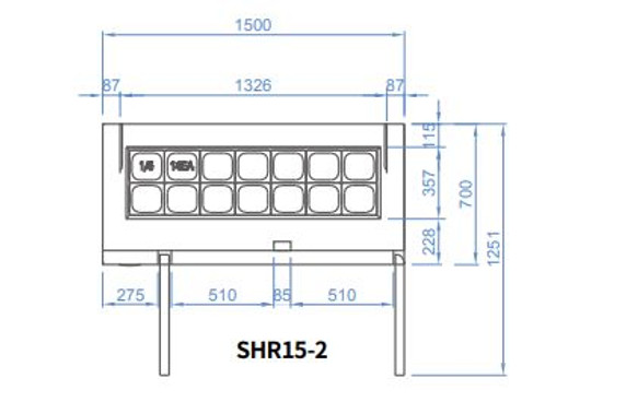 Skipio SHR15-2 Salad Side Prep Table with Hood Lid 