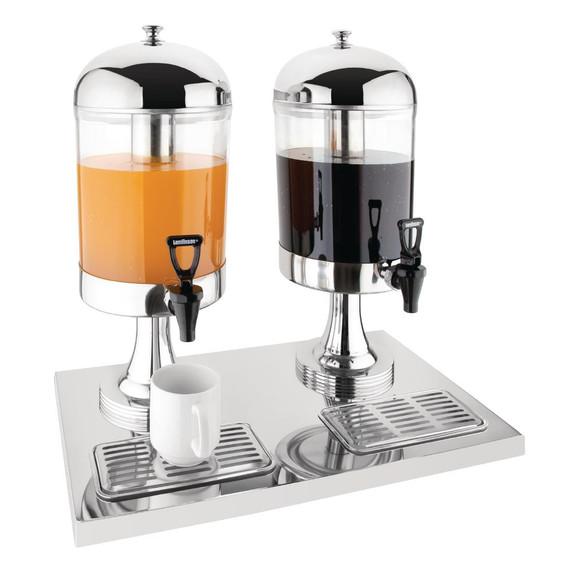 Olympia J184 Double Juice Dispenser with Drip Tray