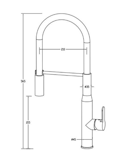 FE32 550mm High Sink Mixer