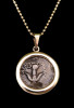 WIDOWS MITE COIN PENDANT IN SMOOTH HIGH POLISHED 14KT GOLD SETTING  *CB04-2
