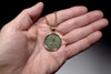 LARGE BEAUTIFUL JESUS CHRIST ANCIENT ROMAN BYZANTINE COIN IN 14K GOLD PENDANT WITH EXCEPTIONAL GREEN PATINA  *CPB037