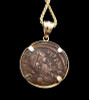 "GLORY OF THE ROMANS" ANCIENT ROMAN VALENTINIAN COIN PENDANT IN 14K GOLD  *CPR231