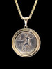 ZEUS ON THRONE ANCIENT GREEK COIN PENDANT IN 14K GOLD WITH ALEXANDER THE GREAT  *CPG030