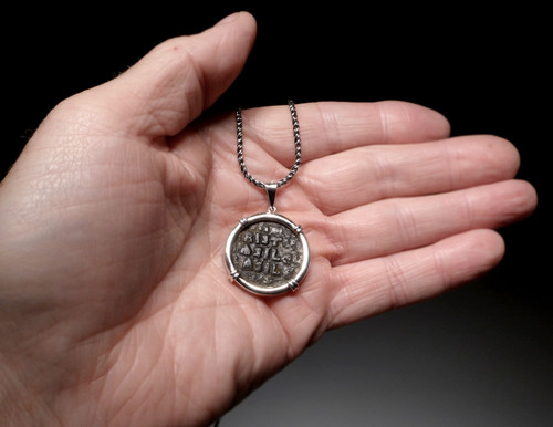 ROMAN BYZANTINE JESUS CHRIST KING OF KINGS ANCIENT FOLLIS COIN PENDANT IN STERLING SILVER  *CPB037X