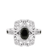 Photo of Fatima 1 1/4 ct tw. Black Diamond (Treated) Oval Solitaire Engagement Ring 10K White Gold [BT220WE-C000]
