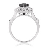 Photo of Fatima 1 1/2 Carat T.W. Black Diamond (Treated) Oval Solitaire Bridal Set 10K White Gold [BT220WE-C000]