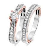 Photo of Forever 1 Carat T.W. Diamond Round Solitaire Bridal Set 10K White Gold [BR448W-R038]