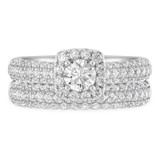 Photo of Jiles 1 7/8 ct tw. Lab Grown Diamond Round Solitaire Bridal Set 14K White Gold [BR1681W-L045]