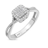 Photo of Margot 3/4 CT. T.W. Diamond Fancy Cluster Bridal Set 10K White Gold [BT493WE-C000]