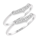 Photo of Yasmine 1/8 ct tw. Diamond Same Sex Ladies Band Set 10K White Gold [WL217W]