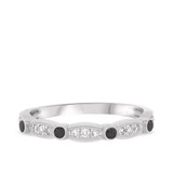 Photo of Fatima 3/8 ct tw. Black Diamond (Treated) Same Sex Ladies Band Set 10K White Gold [BT220WL]