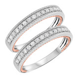 Photo of Blushing 3/4 ct tw. Diamond Same Sex Ladies Band Set 10K White Gold [WL454W]