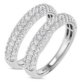 Photo of Jiles 1 1/3 ct tw. Lab Grown Diamond Same Sex Ladies Band Set 14K White Gold [WL1681W]